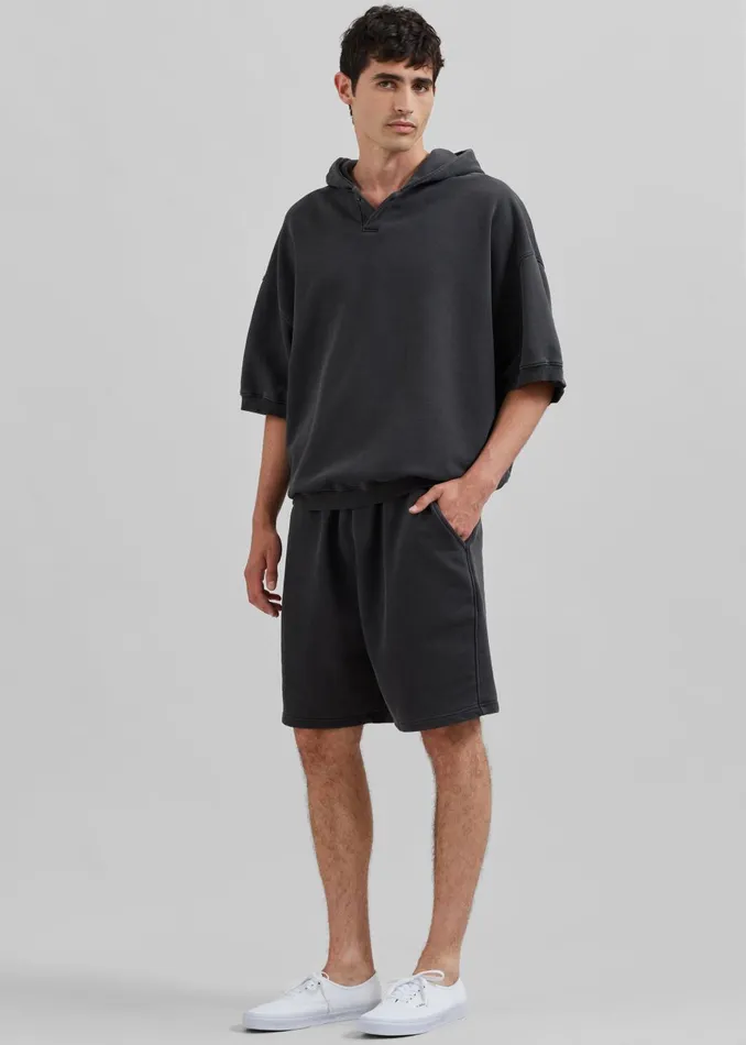 Men Christian Short Sleeve Hoodie 8211 Charcoal The Frankie Shop Tops