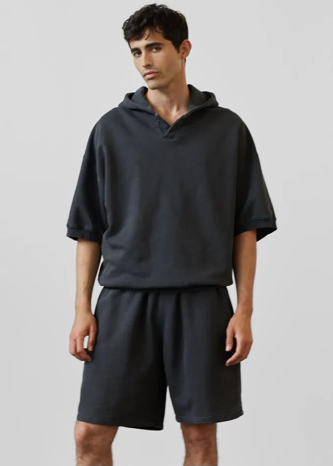 Men Christian Short Sleeve Hoodie 8211 Charcoal The Frankie Shop Tops