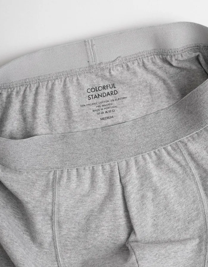Men Classic Organic Boxer Briefs Heather Grey Colorful Standard Underwear