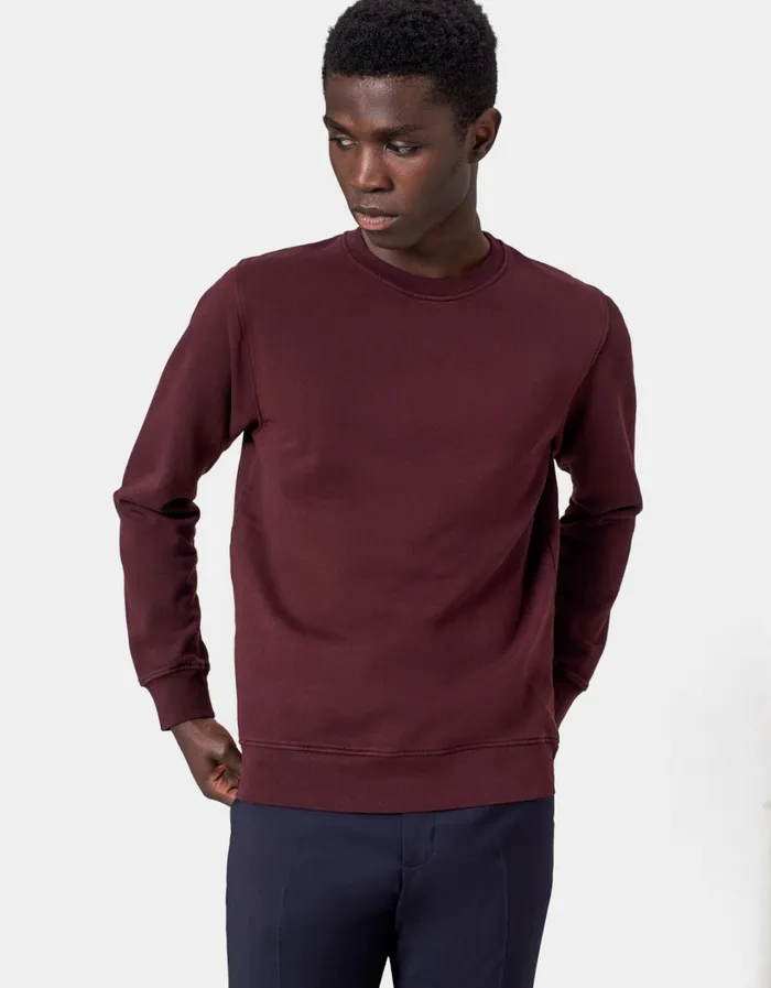 Men Classic Organic Crew Faded Pink Colorful Standard Crewneck Sweatshirts