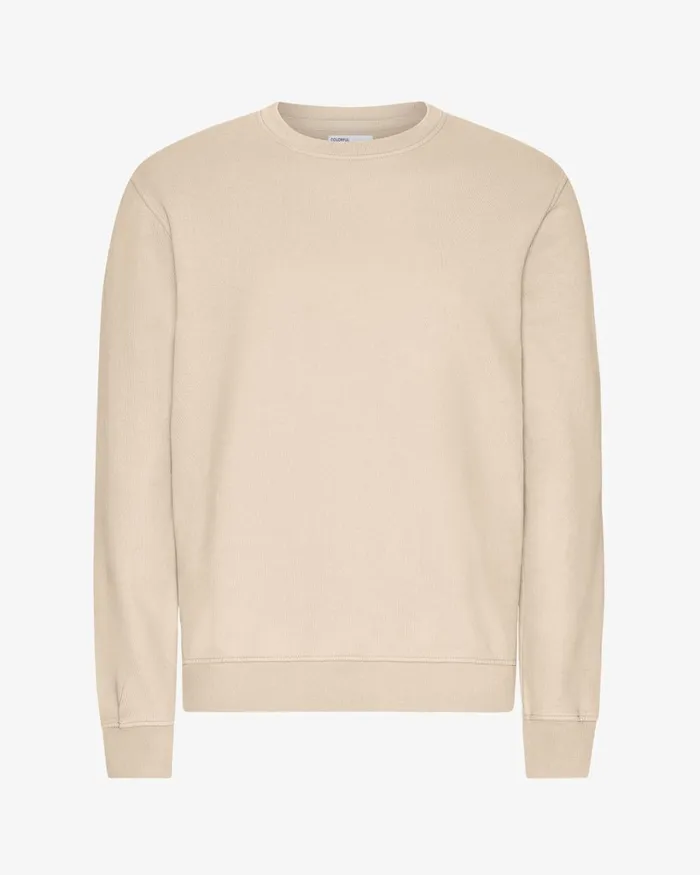 Men Classic Organic Crew Ivory White Colorful Standard Crewneck Sweatshirts