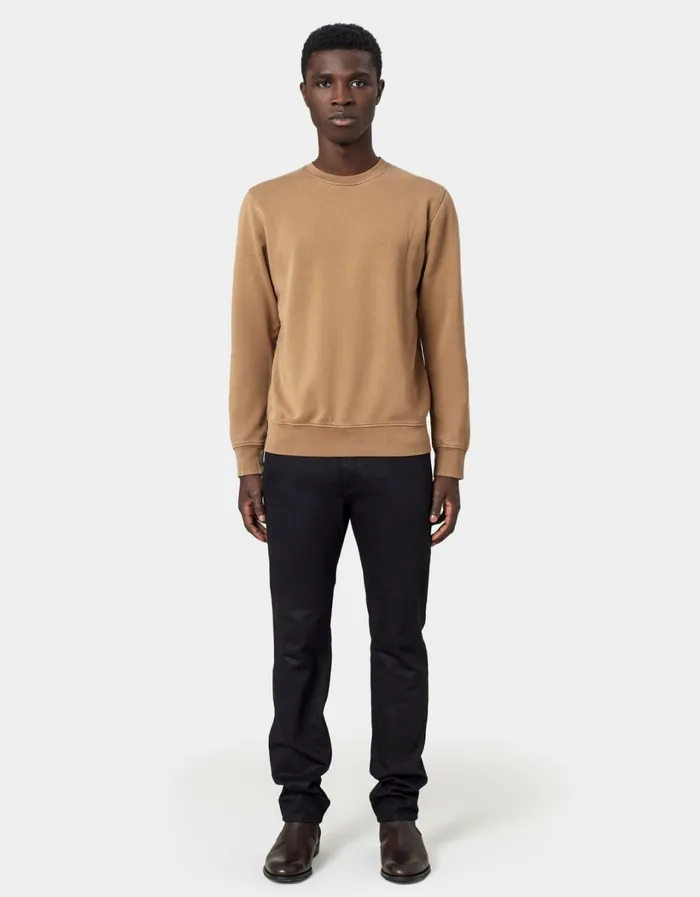 Men Classic Organic Crew Ivory White Colorful Standard Crewneck Sweatshirts