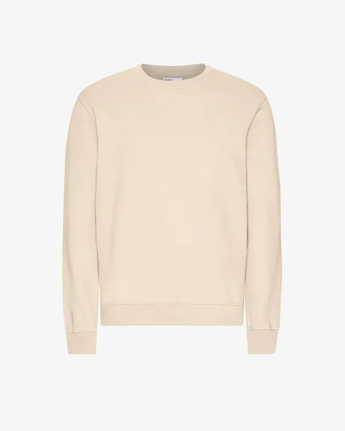 Men Classic Organic Crew Ivory White Colorful Standard Crewneck Sweatshirts