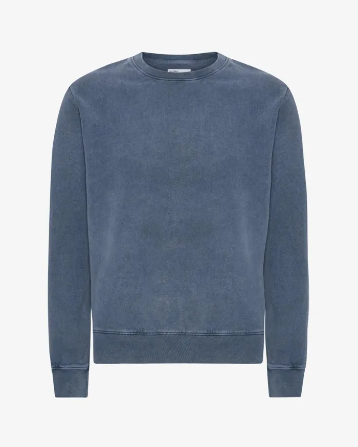 Men Classic Organic Crew Neptune Blue Colorful Standard Crewneck Sweatshirts