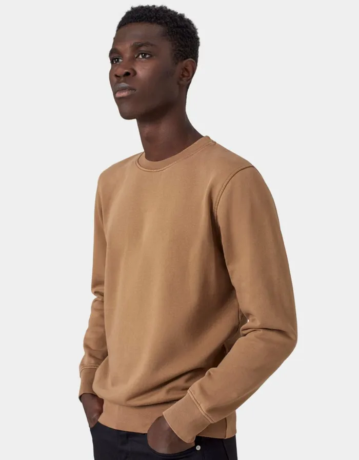 Men Classic Organic Crew Neptune Blue Colorful Standard Crewneck Sweatshirts