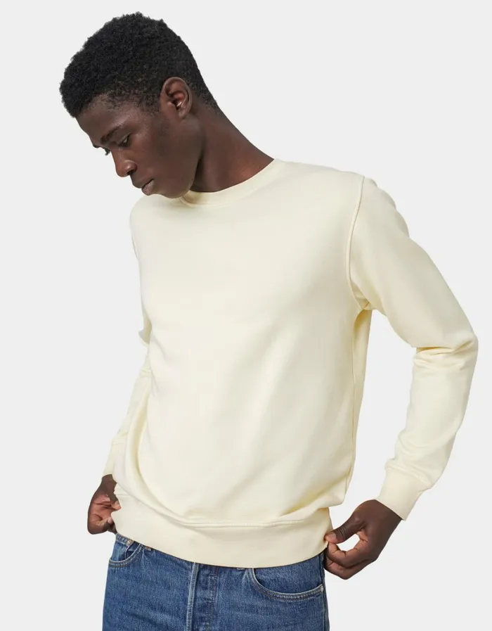 Men Classic Organic Crew Ocean Green Colorful Standard Crewneck Sweatshirts