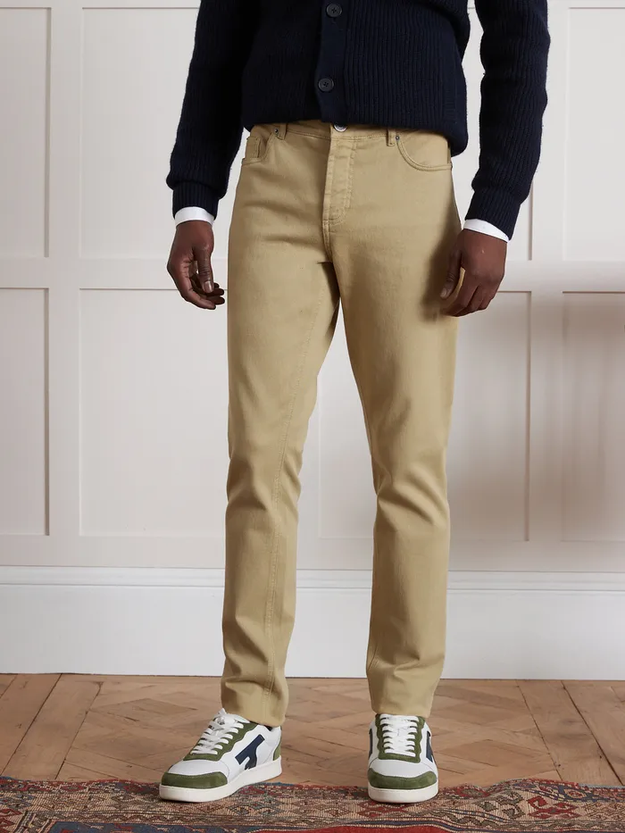 Men Cyrillus Clothing 5Pocket StraightLeg Jeans Beige Army