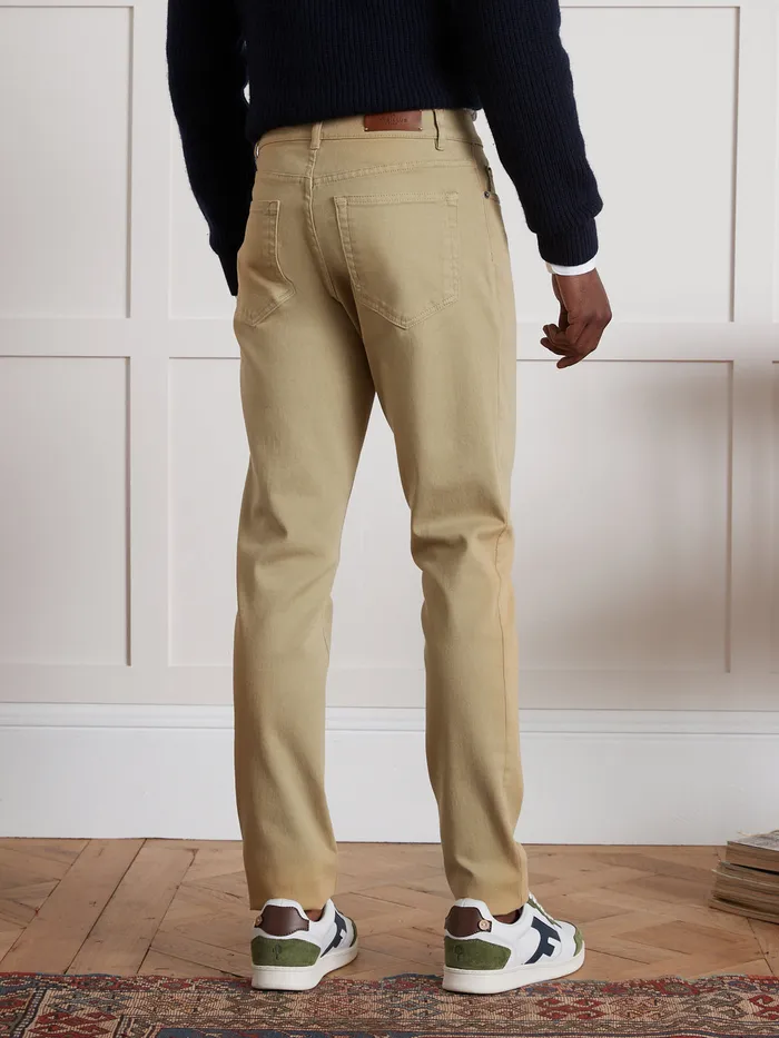 Men Cyrillus Clothing 5Pocket StraightLeg Jeans Beige Army