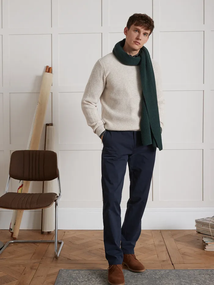Men Cyrillus Clothing Chino Trousers Marine