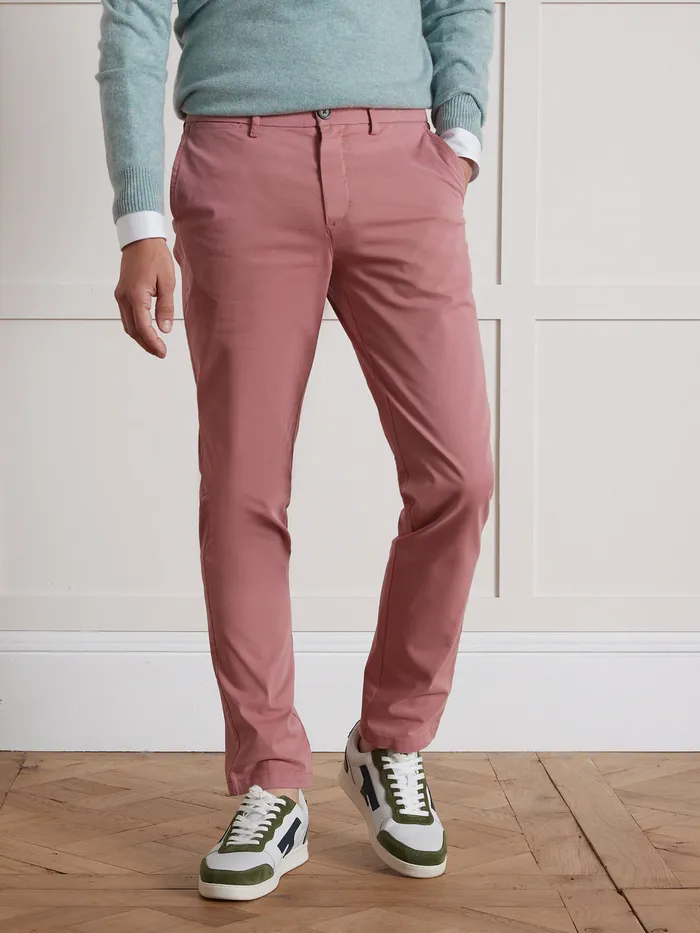 Men Cyrillus Clothing Chino Trousers Rose