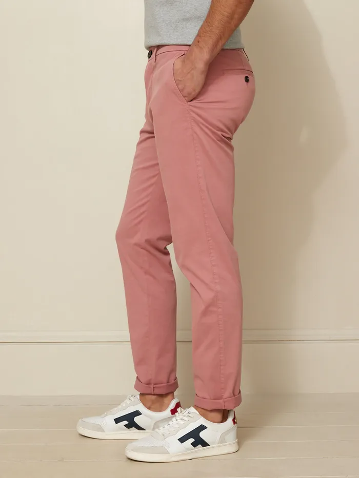 Men Cyrillus Clothing Chino Trousers Rose