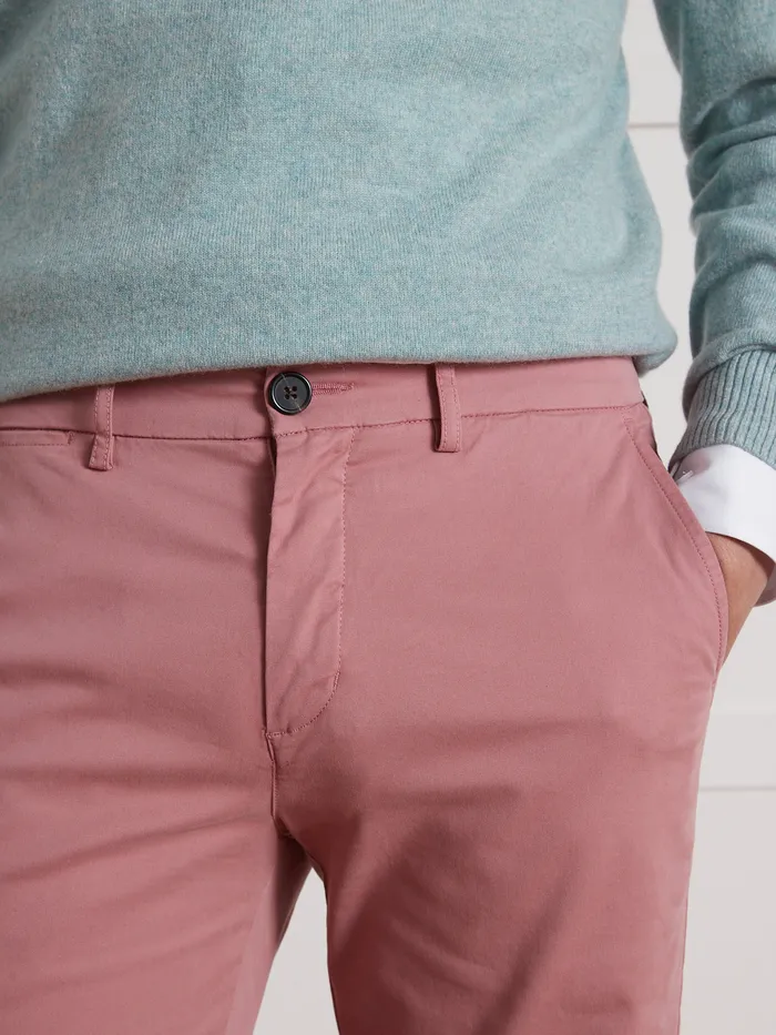 Men Cyrillus Clothing Chino Trousers Rose