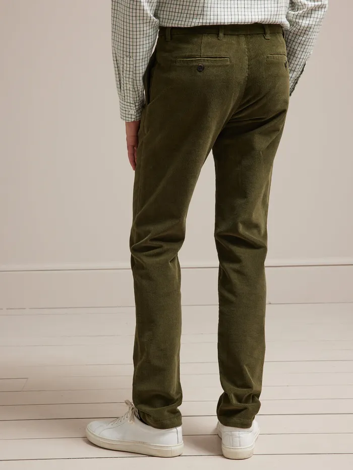 Men Cyrillus Clothing Regular Corduroy Chinos Kaki