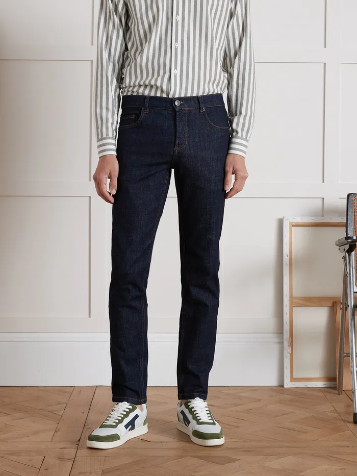 Men Cyrillus Clothing Regular Organic Cotton Jeans With An EcoFriendly Wash Denim Brut