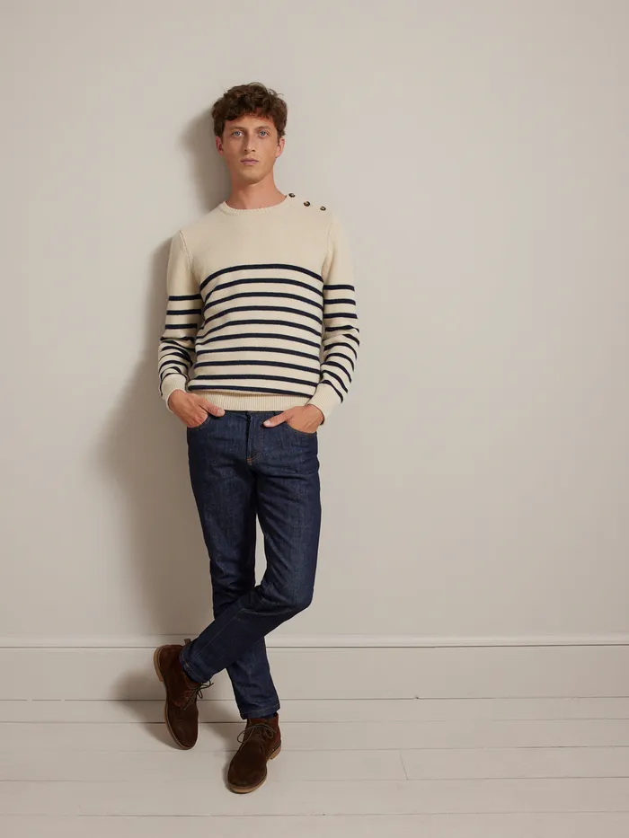 Men Cyrillus Clothing Regular Organic Cotton Jeans With An EcoFriendly Wash Denim Brut