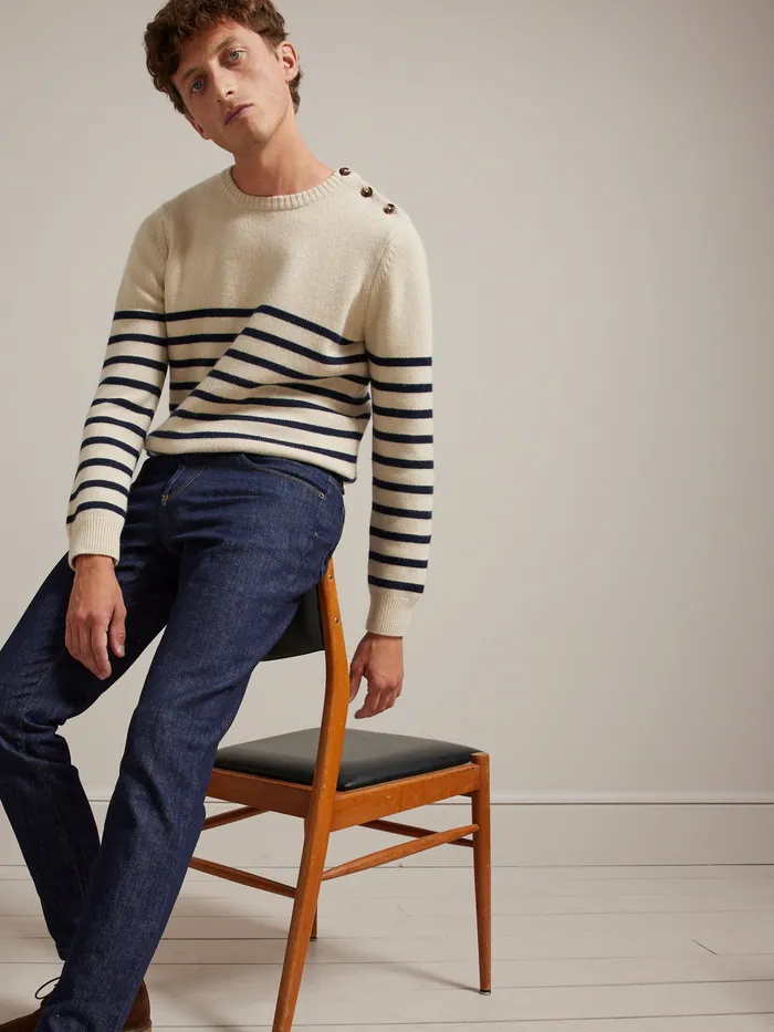 Men Cyrillus Clothing Regular Organic Cotton Jeans With An EcoFriendly Wash Denim Brut