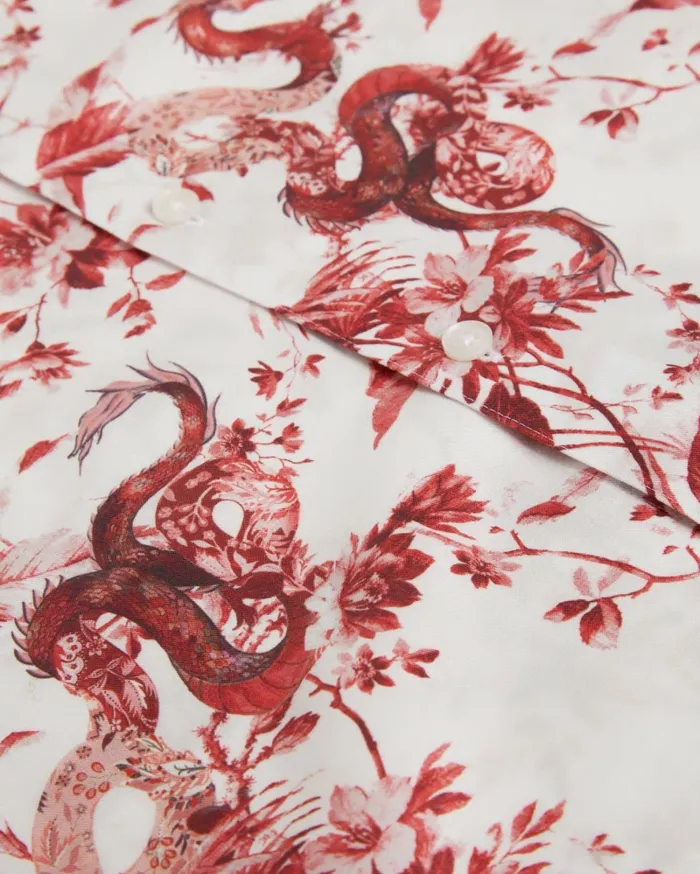 Men DRAAKE 8211 Long Sleeve Dragon Print Shirt Red Ted Baker Shirts Men DRAAKE 8211 Long Sleeve Dragon Print Shirt Red Ted Baker Shirts