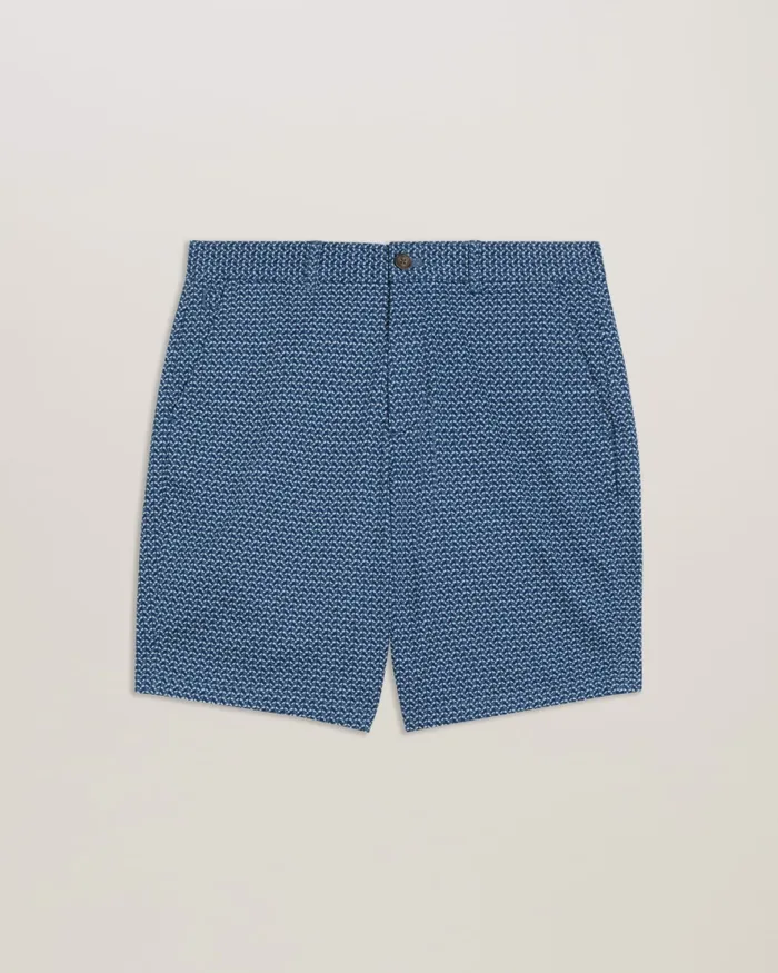 Men DULWICK 8211 Geometric Print Chino Shorts Blue Ted Baker Shorts