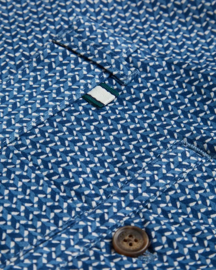 Men DULWICK 8211 Geometric Print Chino Shorts Blue Ted Baker Shorts