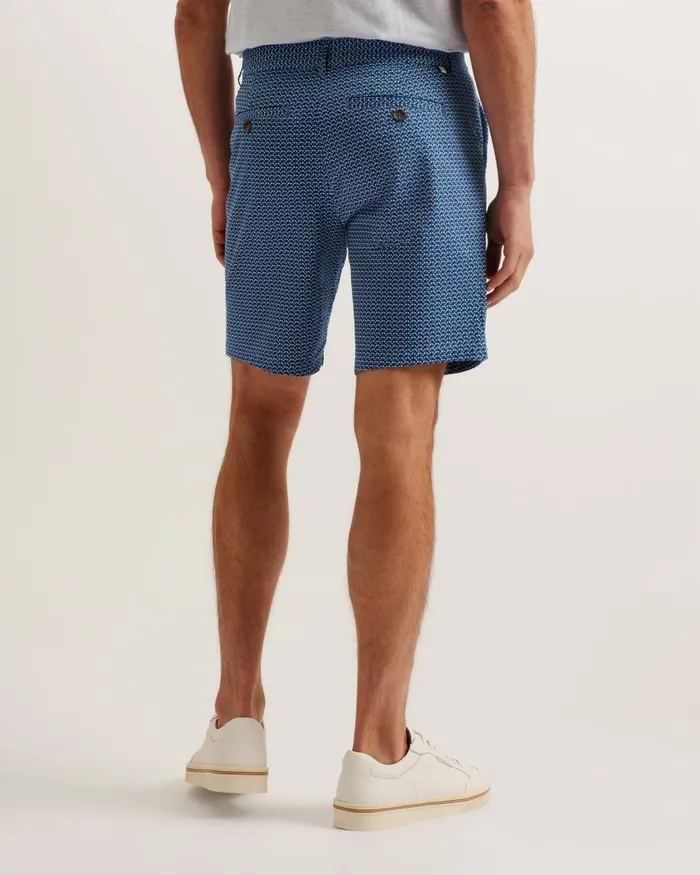 Men DULWICK 8211 Geometric Print Chino Shorts Blue Ted Baker Shorts
