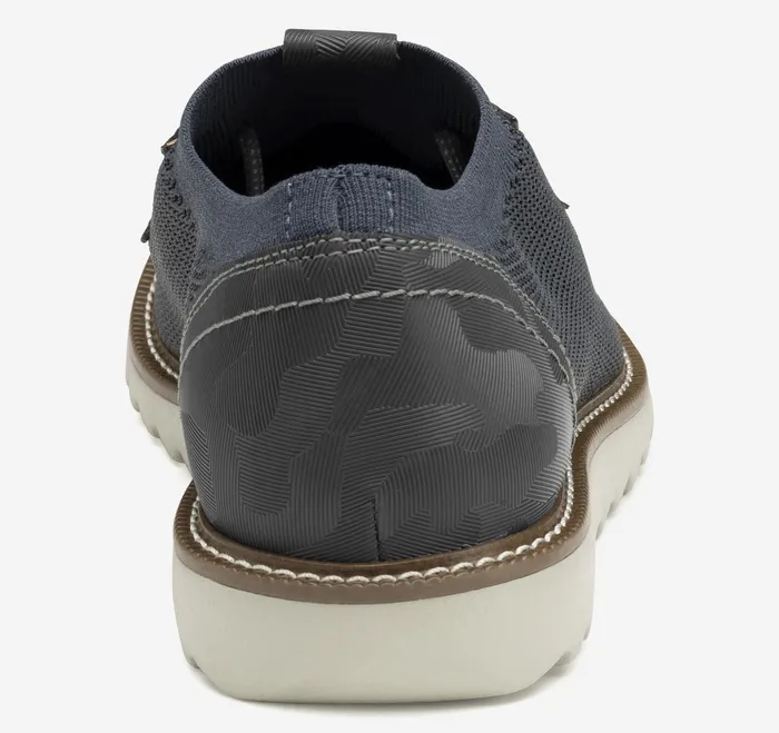 Men Duncan Knit Plain Toe Navy KnitCamoEmbossed Leather LaceUps Johnston and Murphy