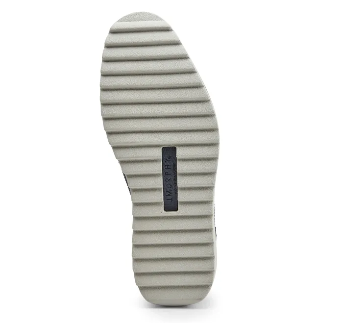 Men Duncan Knit Plain Toe Navy KnitCamoEmbossed Leather LaceUps Johnston and Murphy