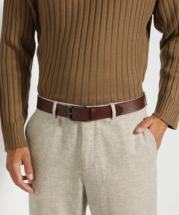 Men Dune London Belts Brown Leather Belt Brown