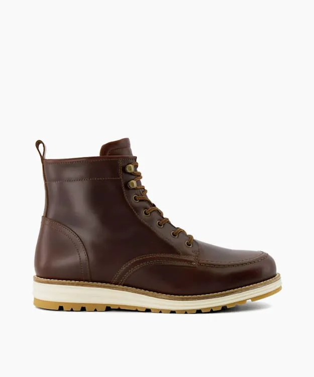 Men Dune London Brown Boots Leather Hiker Boots Brown