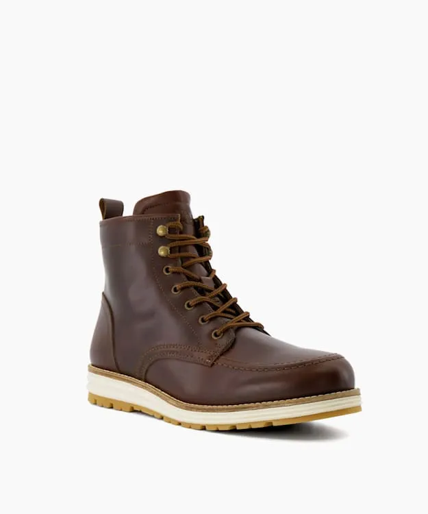 Men Dune London Brown Boots Leather Hiker Boots Brown