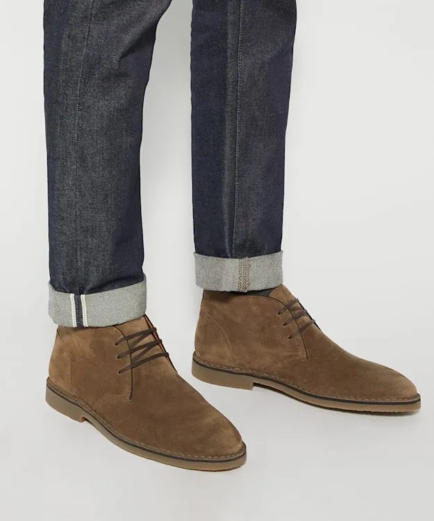 Men Dune London Casual Boots Lace Detail Chukka Boots Neutral