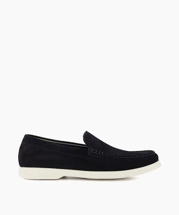 Men Dune London Loafers Casual Suede Loafers Blue Suede