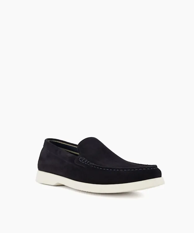 Men Dune London Loafers Casual Suede Loafers Blue Suede