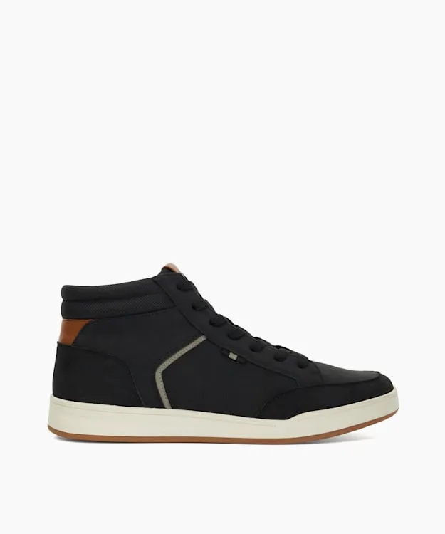 Men Dune London Trainers Pu High Top Trainers Black
