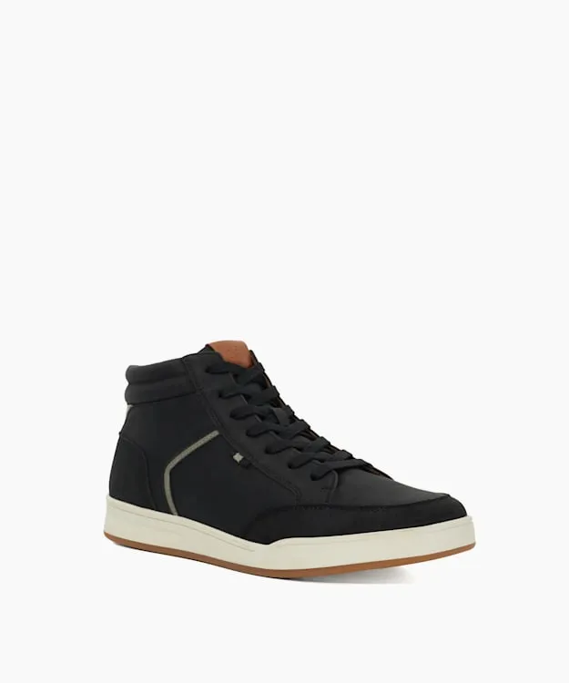 Men Dune London Trainers Pu High Top Trainers Black