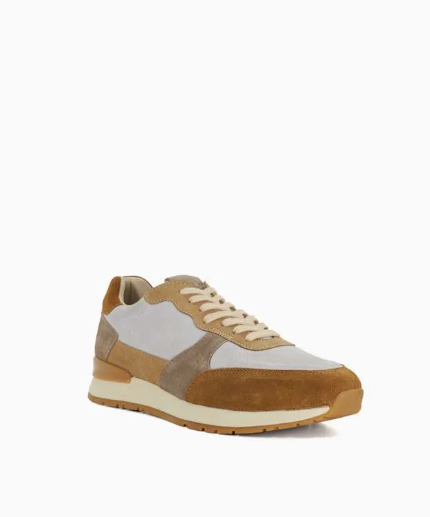 Men Dune London Trainers Textured Lace Up Trainers Neutral Suede