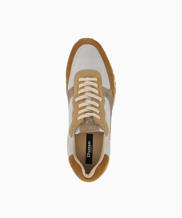 Men Dune London Trainers Textured Lace Up Trainers Neutral Suede