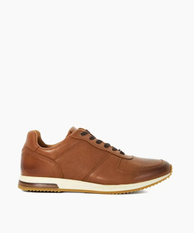 Men Dune London Trainers Wide Fit LaceUp Runner Trainers Brown