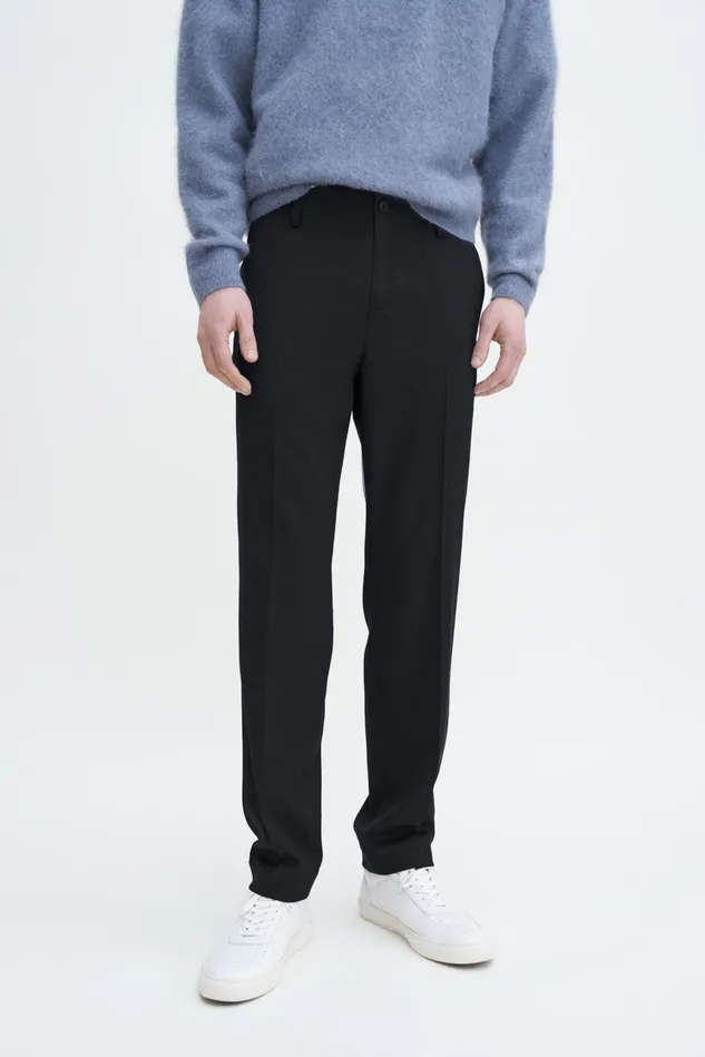 Men Elastic Waist Tailored Trousers Navy Filippa K Trousers