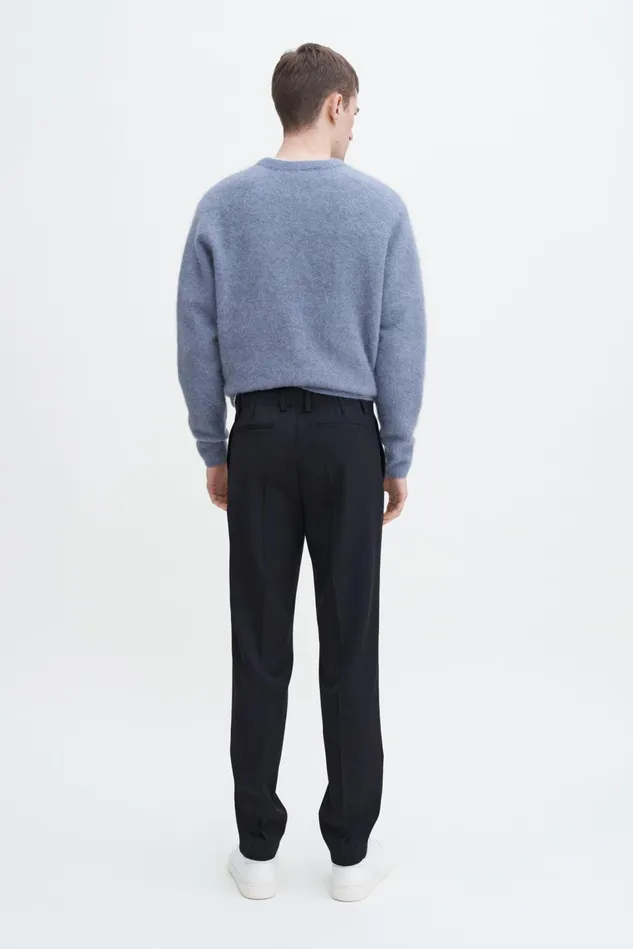 Men Elastic Waist Tailored Trousers Navy Filippa K Trousers
