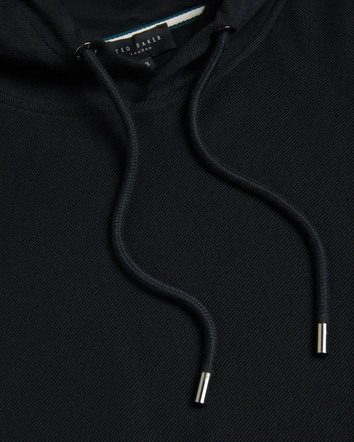 Men ELLJA 8211 Long Sleeve Cotton Twill Hoodie Black Ted Baker Tops Men ELLJA 8211 Long Sleeve Cotton Twill Hoodie Black Ted Baker Tops