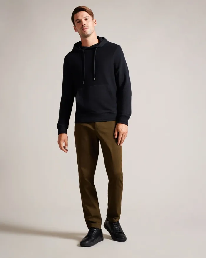 Men ELLJA 8211 Long Sleeve Cotton Twill Hoodie Black Ted Baker Tops Men ELLJA 8211 Long Sleeve Cotton Twill Hoodie Black Ted Baker Tops