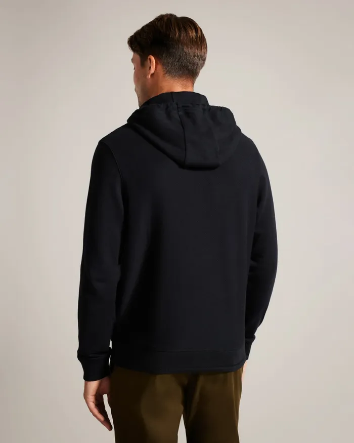 Men ELLJA 8211 Long Sleeve Cotton Twill Hoodie Black Ted Baker Tops Men ELLJA 8211 Long Sleeve Cotton Twill Hoodie Black Ted Baker Tops