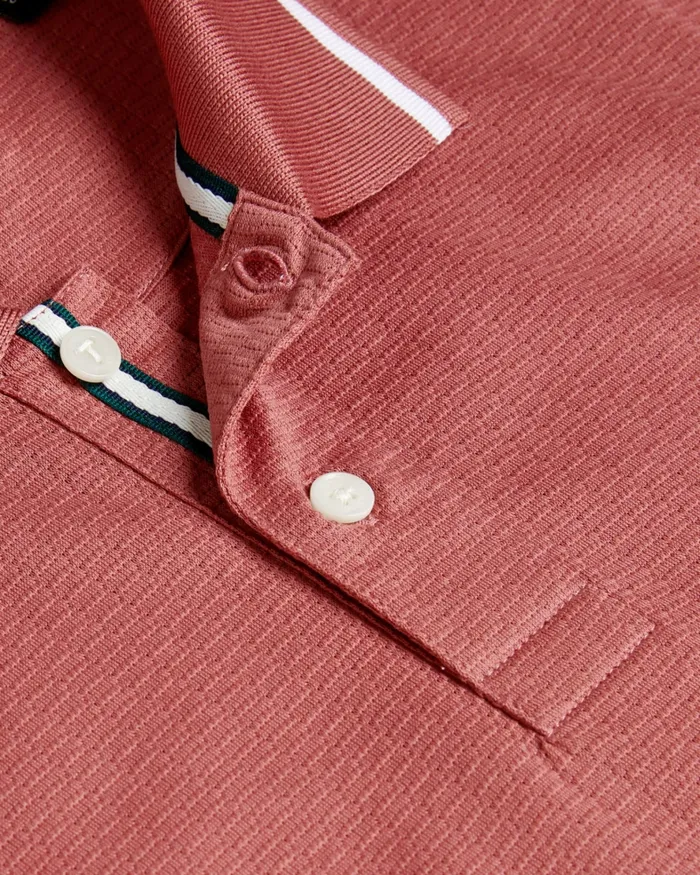 Men ERWEN 8211 Regular Fit Textured Polo Shirt Medium Pink Ted Baker Polo Shirts