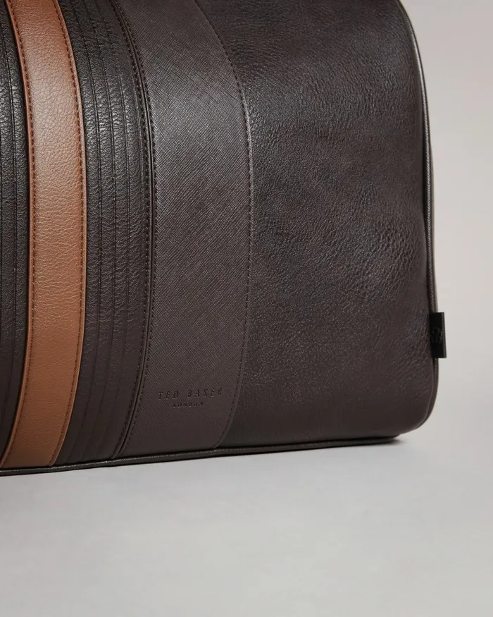Men EVYDAY 8211 Striped PU Holdall Brownchocolate Ted Baker Holdalls and Weekend Bags Men EVYDAY 8211 Striped PU Holdall Brownchocolate Ted Baker Holdalls and Weekend Bags