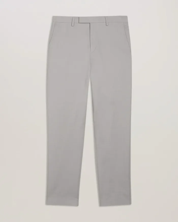 Men FELIXT 8211 Slim Fit Cotton Tailored Trousers Light Grey Ted Baker Trousers and Chinos
