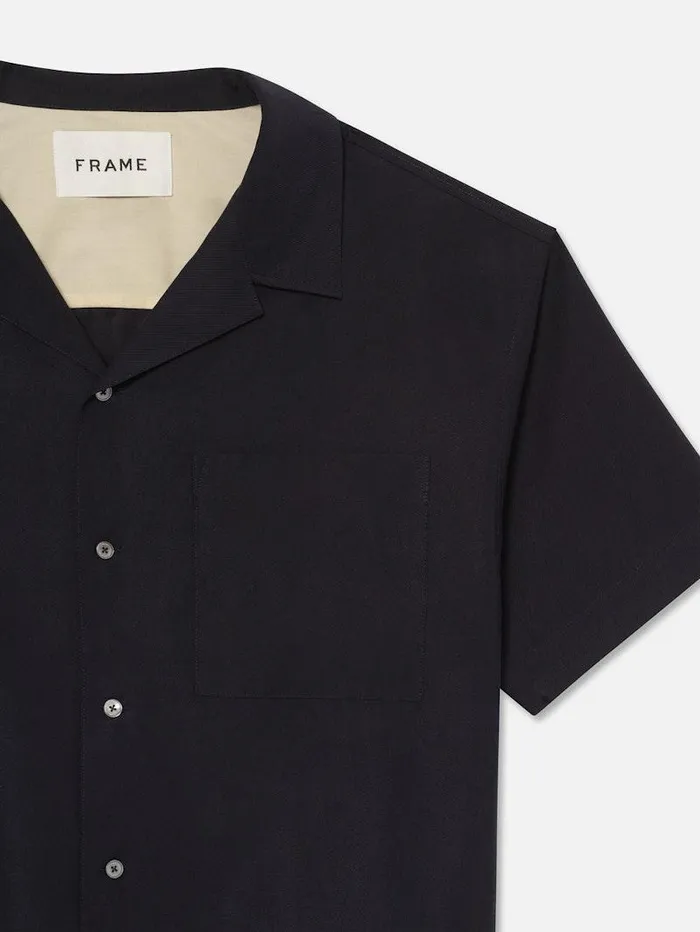 Men FRAME Shirts Short Sleeve Camp Collar Shirt