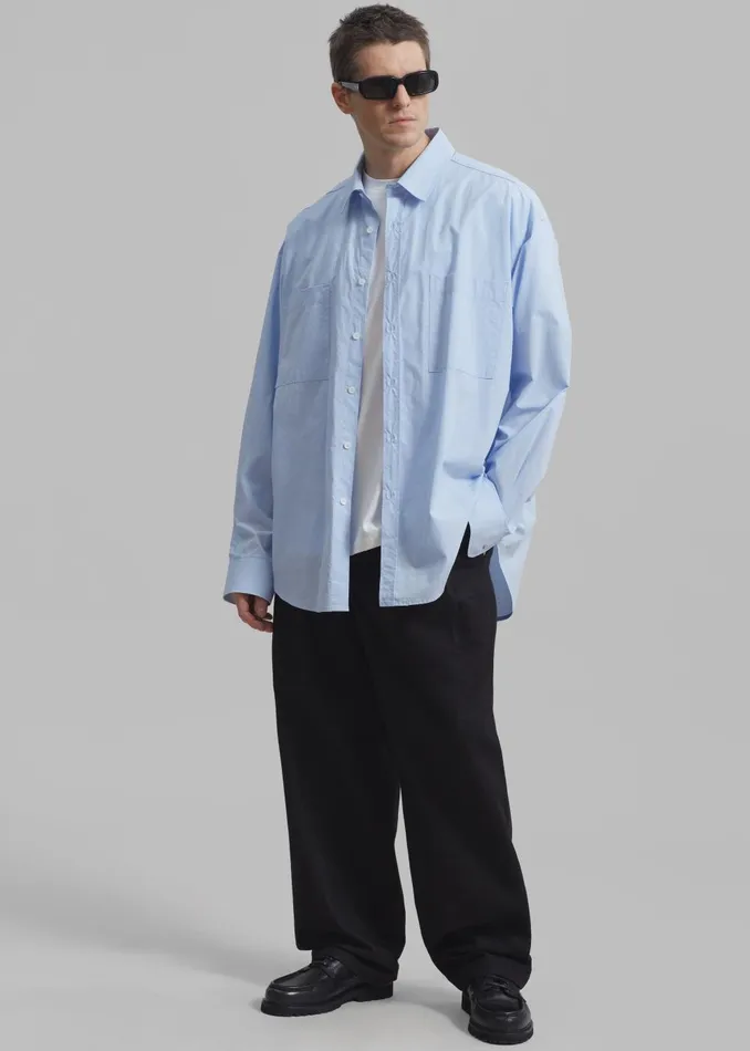 Men Gus Oversized Shirt 8211 Sky The Frankie Shop Tops