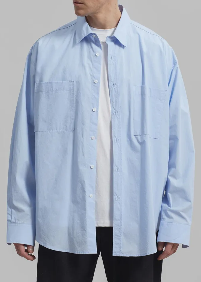 Men Gus Oversized Shirt 8211 Sky The Frankie Shop Tops