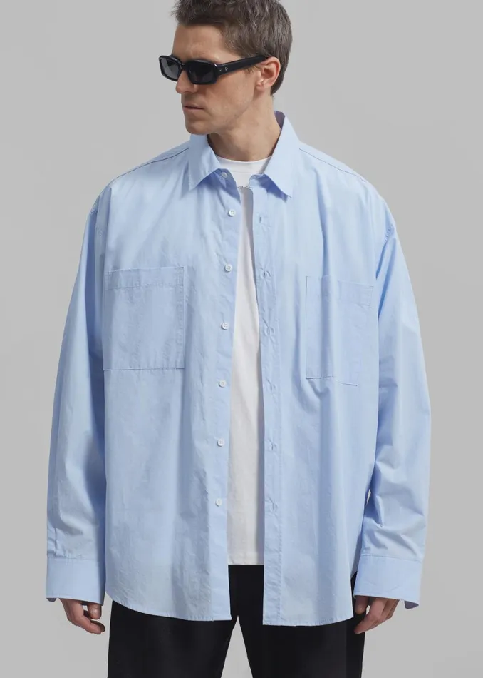 Men Gus Oversized Shirt 8211 Sky The Frankie Shop Tops