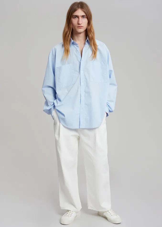 Men Gus Oversized Shirt 8211 Sky The Frankie Shop Tops